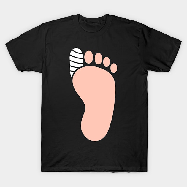 Funny Get Well Gift - Broken Toe Fracture T-Shirt by Wizardmode